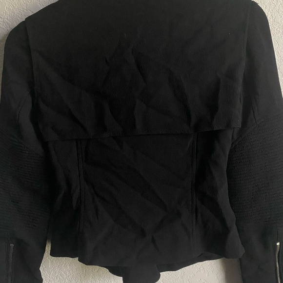 ASO The Flash Aritzia Wilfred Montesson Black Moto Japanese Crepe Jacket Size 0 - Picture 13 of 15
